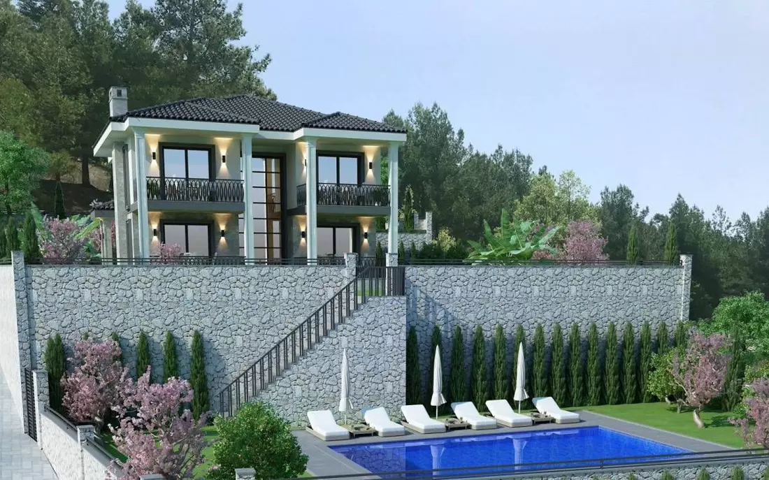 250 m2 Detached Luxury Villa On 1400 m2 Plot In Fethiye Nif
